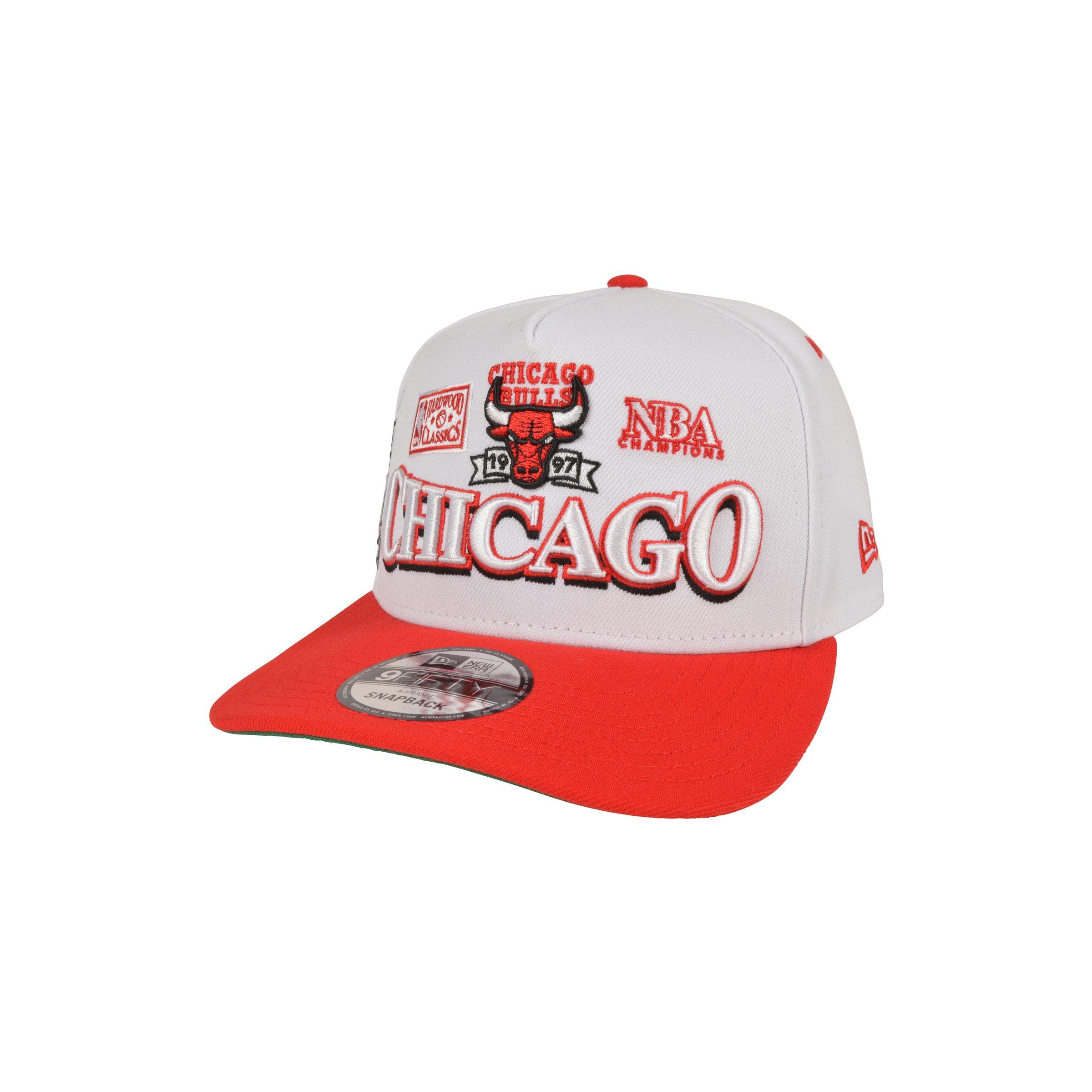 New Era Chicago Bulls 9FIFTY A-Frame Snapback Hat - White/Red - WHITE/RED